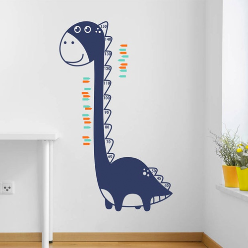 Brontosaurus dinosaur growth chart wall decal